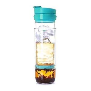 Davidstea Iced Tea Press Infuser Mug in Teal Blue Sarcelle & Clear
